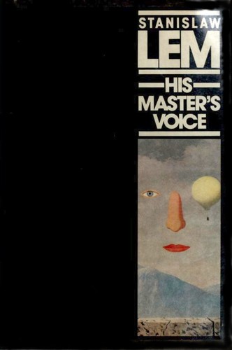 Cover of His Master's Voice by Stanislaw Lem, showing an abstract radio-signal pattern rendered as a stark geometric design
